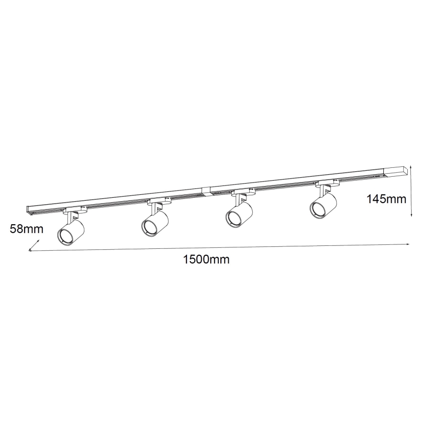 Brilagi - Reflektor za tirni sistem HUSKY 4xGU10/10W/230V črna