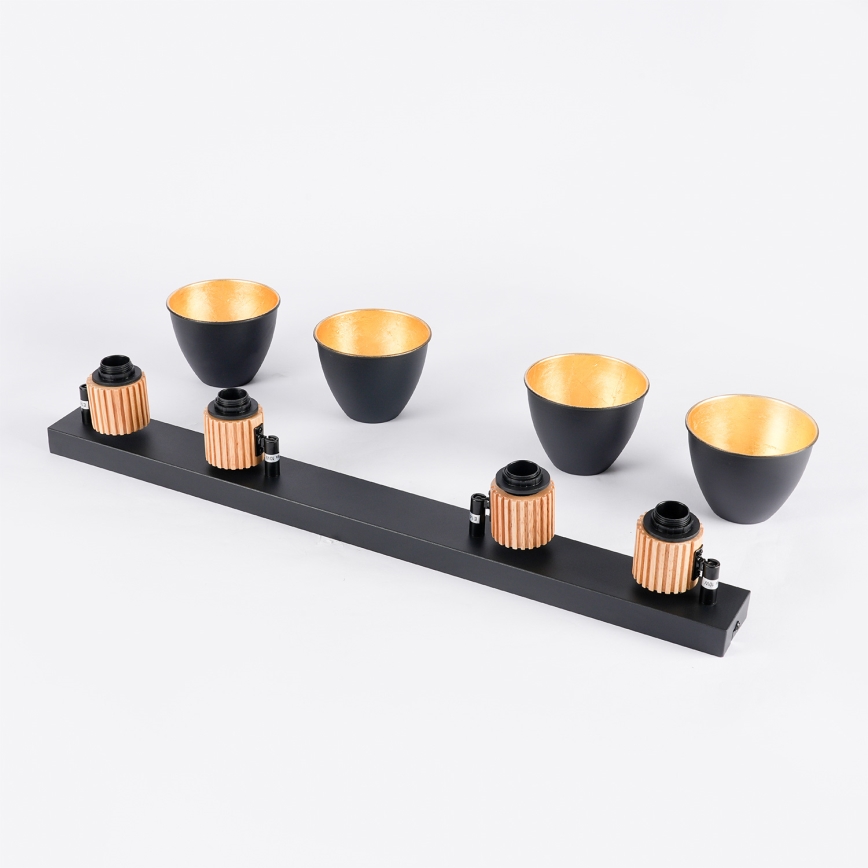 Brilagi - reflektorska svetilka ODENSE 4xE14/10W/230V les/črna