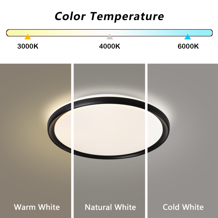 Brilagi - Zatemnjevalna LED stropna svetilka RIVO LED/72W/230V 3000-6000K črna, premer 50 cm + daljinsko upravljanje