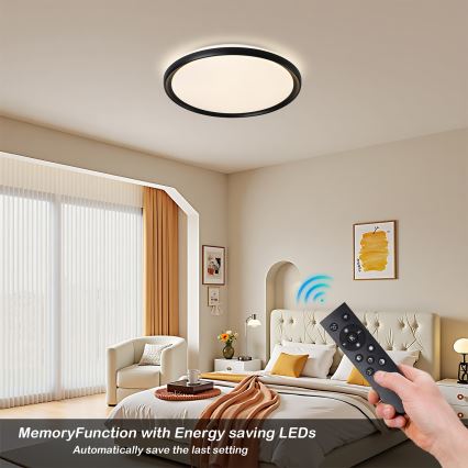 Brilagi - Zatemnjevalna LED stropna svetilka RIVO LED/72W/230V 3000-6000K črna, premer 50 cm + daljinsko upravljanje