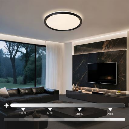 Brilagi - Zatemnjevalna LED stropna svetilka RIVO LED/72W/230V 3000-6000K črna, premer 50 cm + daljinsko upravljanje