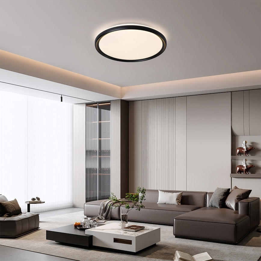 Brilagi - Zatemnjevalna LED stropna svetilka RIVO LED/72W/230V 3000-6000K črna, premer 50 cm + daljinsko upravljanje