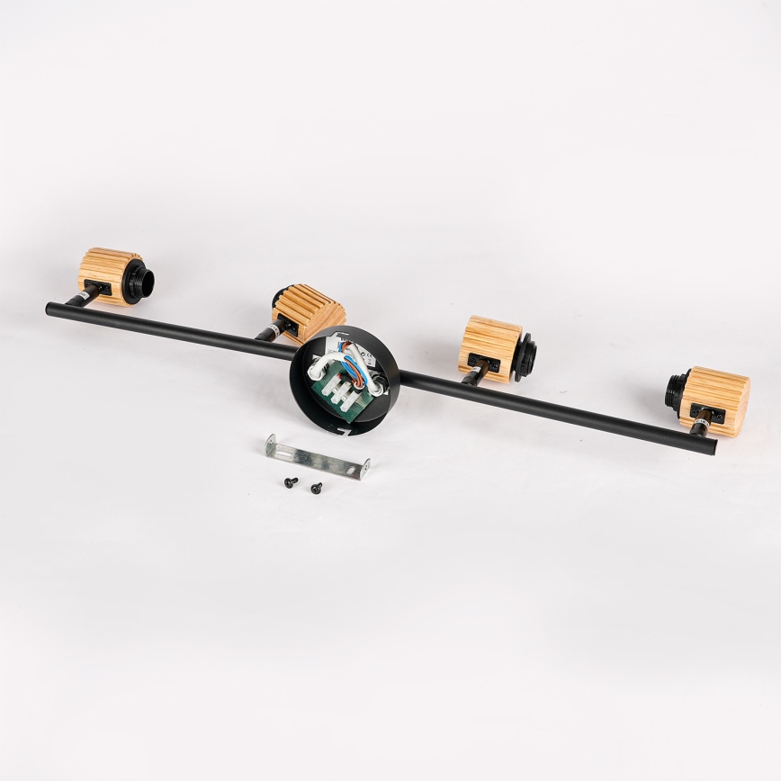 Brilagi - Smerna stropna svetilka ODENSE 4xE14/10W/230V gumi les/črna