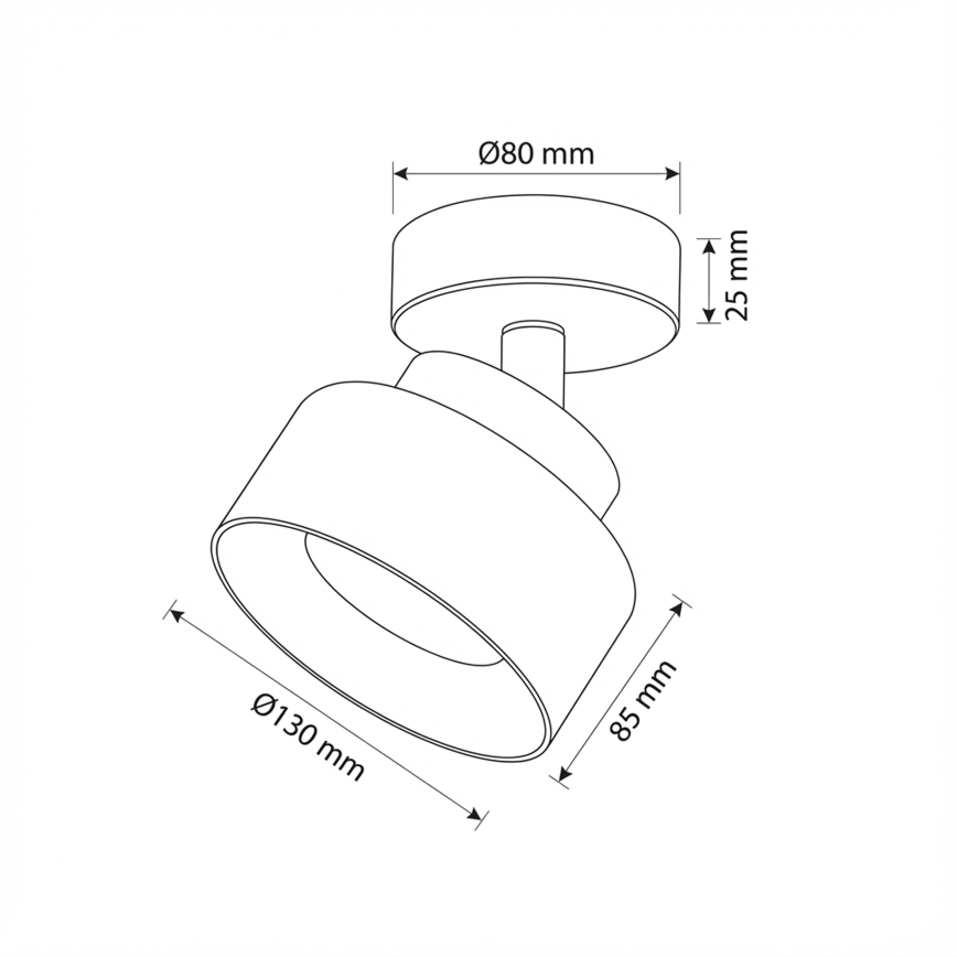 Brilagi - Smerna svetilka AURA LUX 1xGX53/30W/230V premer 13 cm črna/zadimljena