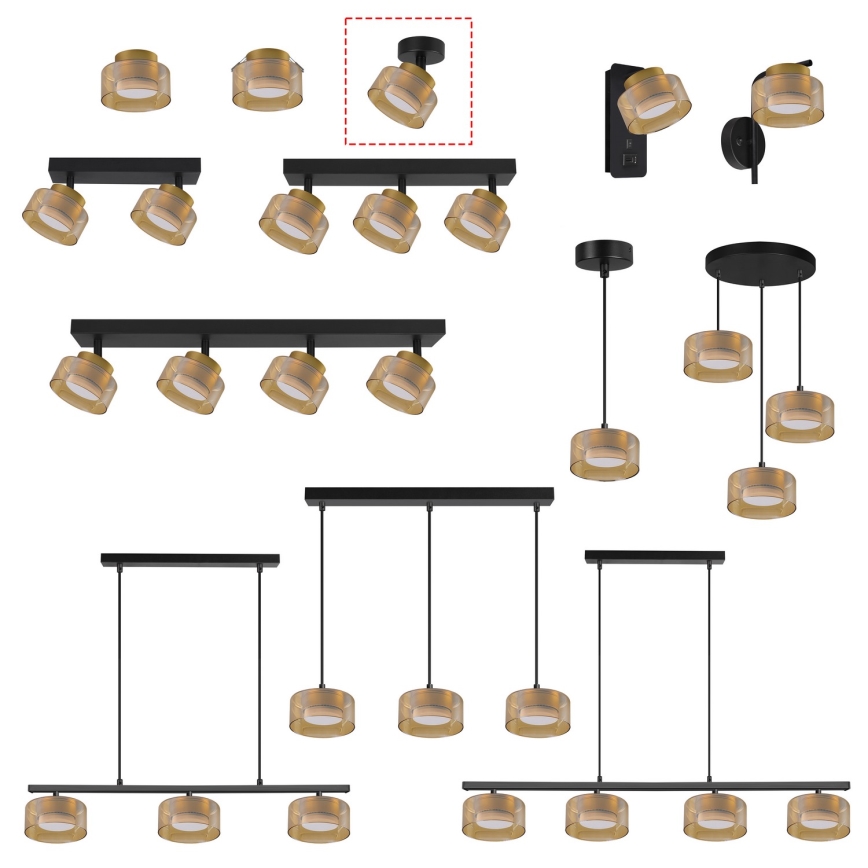 Brilagi - Smerna svetilka AURA LUX 1xGX53/30W/230V premer 13 cm črna/zlata