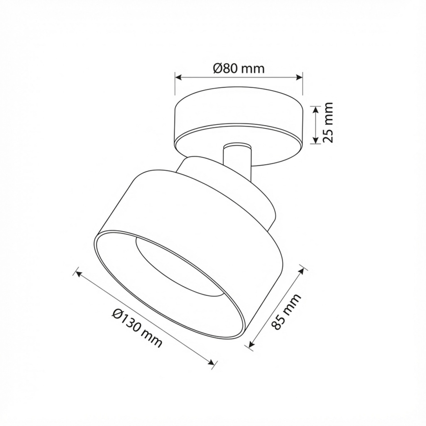 Brilagi - Smerna svetilka AURA LUX 1xGX53/30W/230V premer 13 cm črna/zlata