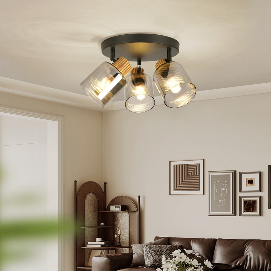 Brilagi - Smerna svetilka HYGGE 3xE14/15W/230V črna/zadimljena