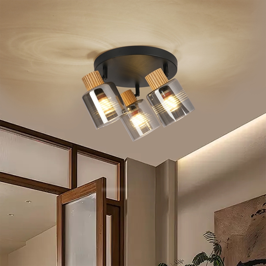 Brilagi - Smerna svetilka HYGGE 3xE14/15W/230V črna/zadimljena