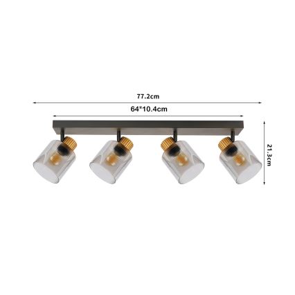 Brilagi - Smerna svetilka HYGGE 3xE14/15W/230V črna/zadimljena