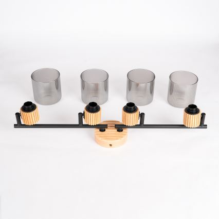 Brilagi - smerna svetilka HYGGE 4xE14/15W/230V lesena/dimna