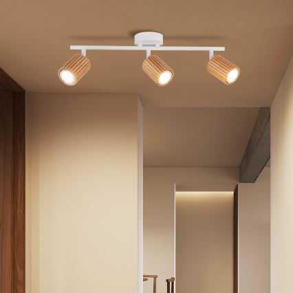 Brilagi - Smerna svetilka MODERN WOOD 3xGU10/8W/230V les/bela