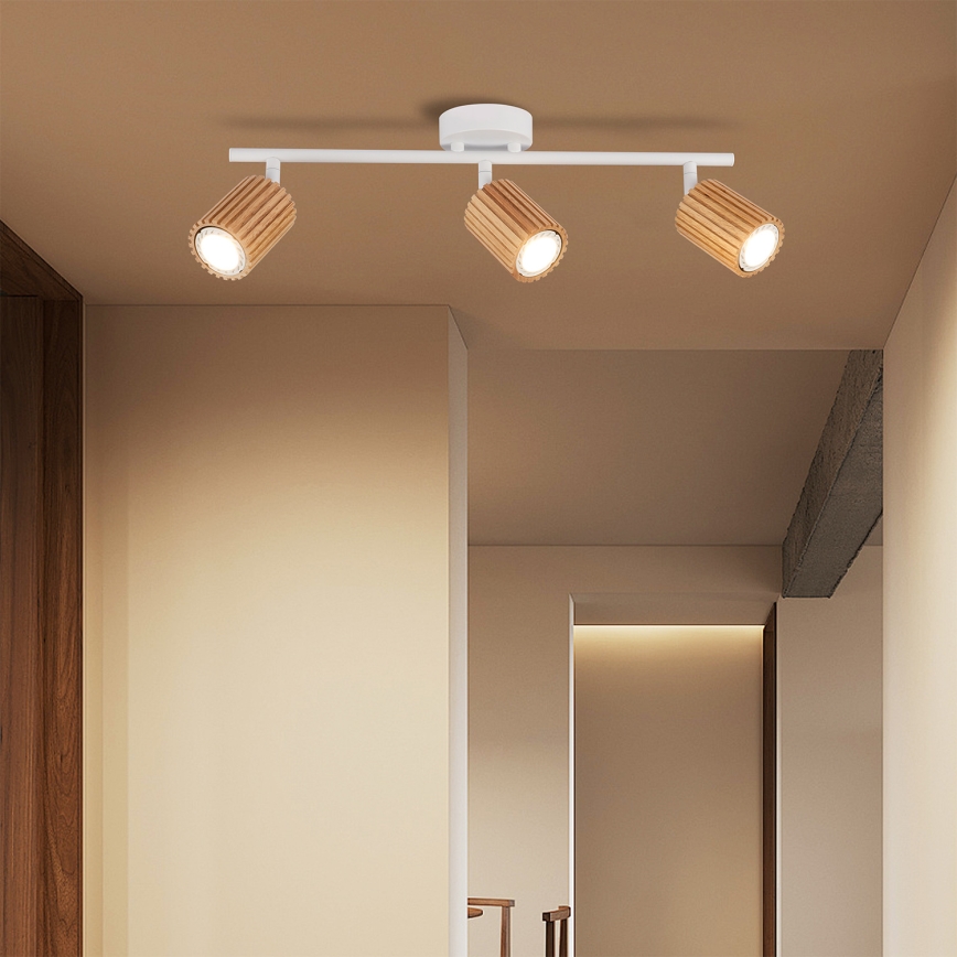 Brilagi - Smerna svetilka MODERN WOOD 3xGU10/8W/230V les/bela