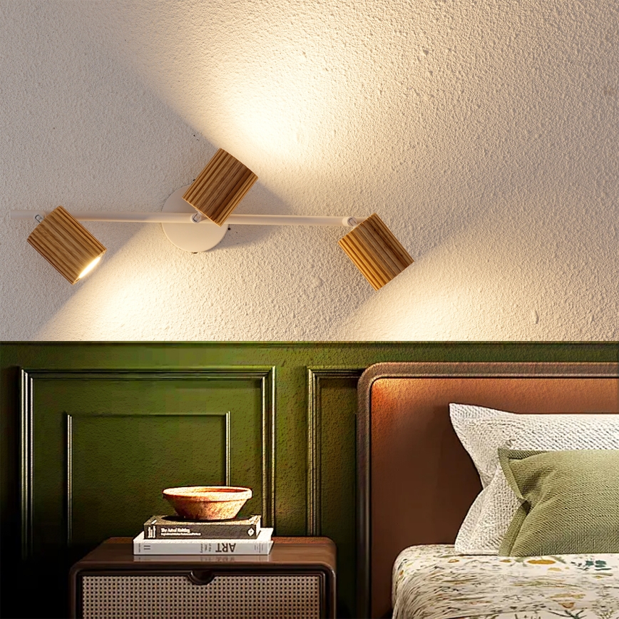 Brilagi - Smerna svetilka MODERN WOOD 3xGU10/8W/230V les/bela