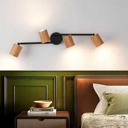 Brilagi - Smerna svetilka MODERN WOOD 4xGU10/8W/230V les/črna