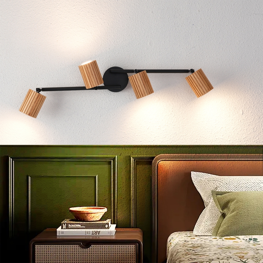 Brilagi - Smerna svetilka MODERN WOOD 4xGU10/8W/230V les/črna