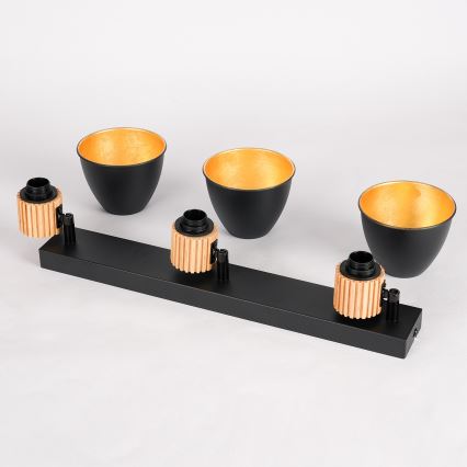 Brilagi - Smerna svetilka ODENSE 3xE14/10W/230V iz lesa kaučukovca/črna