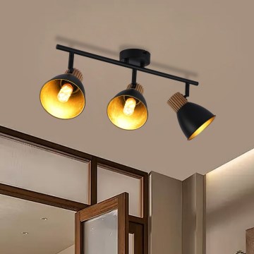 Brilagi - Smerna svetilka ODENSE 3xE14/10W/230V kavčukov les/črna