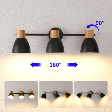 Brilagi - Smerna svetilka ODENSE 3xE14/10W/230V kavčukov les/črna