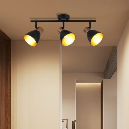 Brilagi - Smerna svetilka ODENSE 3xE14/10W/230V kavčukov les/črna