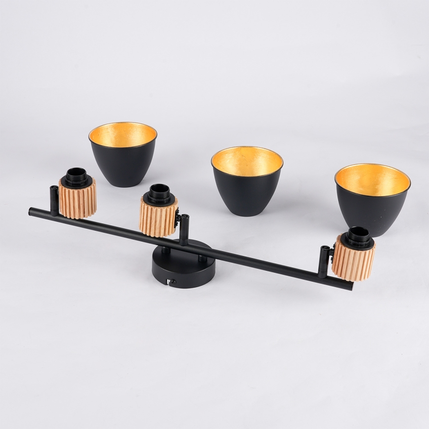 Brilagi - Smerna svetilka ODENSE 3xE14/10W/230V kavčukov les/črna