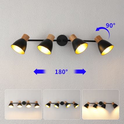 Brilagi - smerna svetilka ODENSE 4xE14/10W/230V les/črna