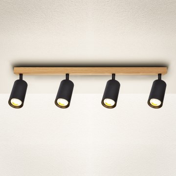 Brilagi - Smerna svetilka SELE 4xGU10/30W/230V črna s hrastovim dekorjem