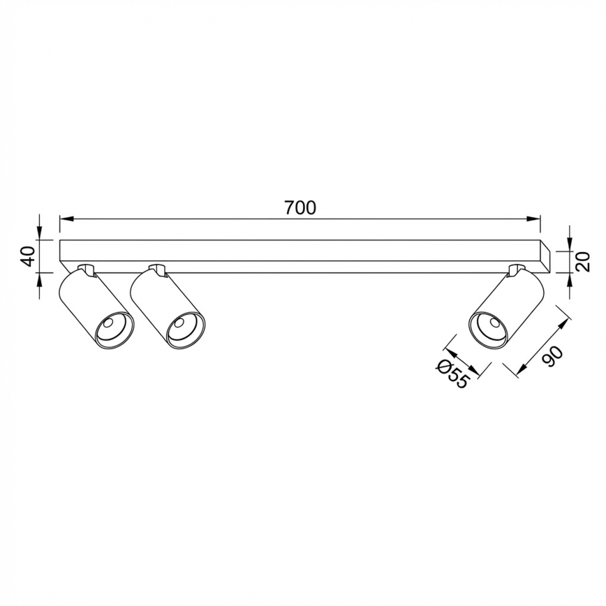 Brilagi - Smerna svetilka SELE LONG 3xGU10/30W/230V bela