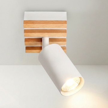 Brilagi - Smerna svetilka SELE WOOD 1xGU10/30W/230V bela/les