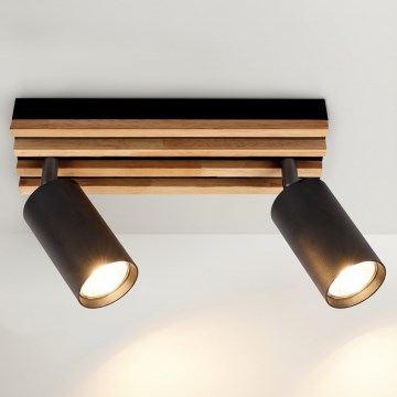 Brilagi - Smerna svetilka SELE WOOD 2xGU10/30W/230V črna/les