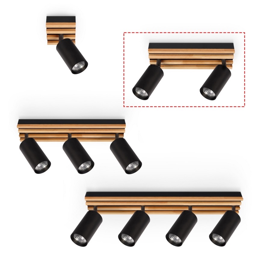 Brilagi - Smerna svetilka SELE WOOD 2xGU10/30W/230V črna/les