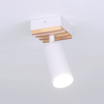 Brilagi - Smerna svetilka SELE WOOD ACOUSTIC 1xGU10/30W/230V bela/les