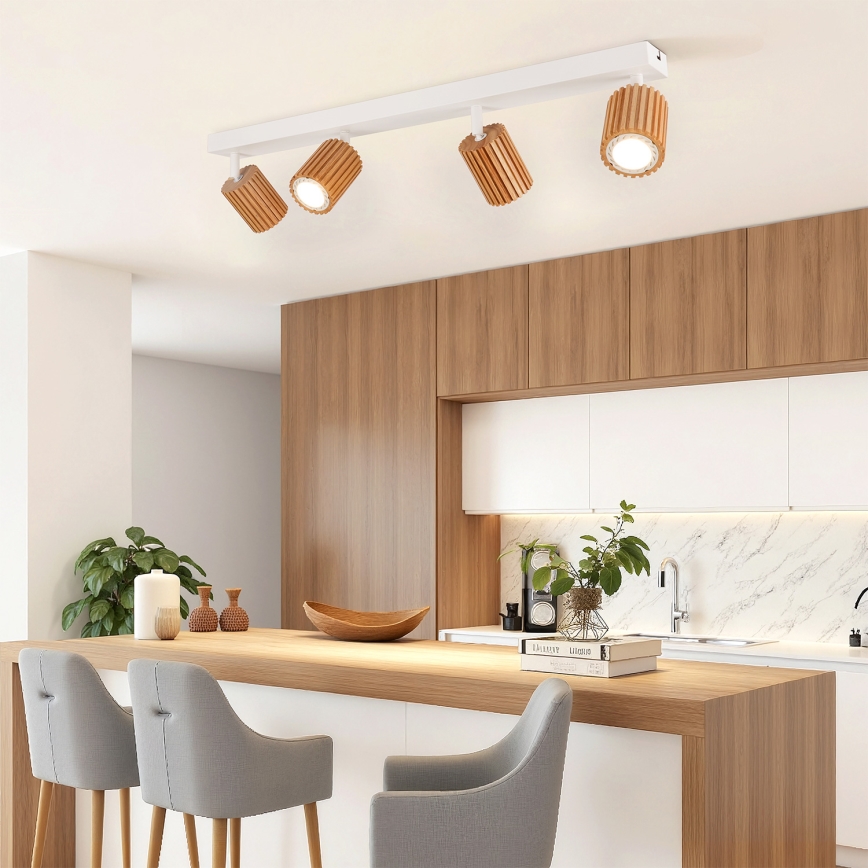 Brilagi - Smerno svetilo MODERN WOOD 4xGU10/8W/230V les/bela