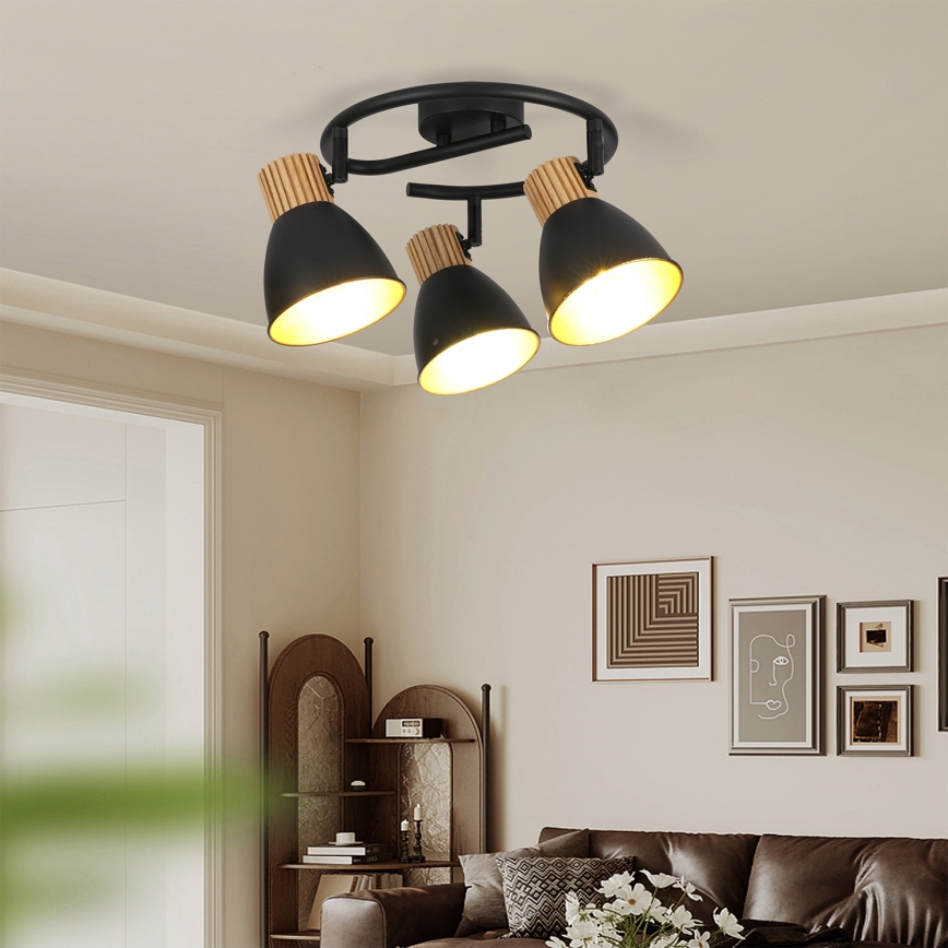 Brilagi - Smerno svetilo ODENSE 3xE14/10W/230V leseno/črno