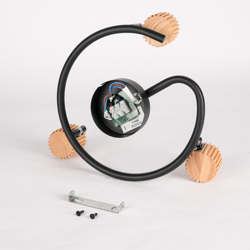 Brilagi - Smerno svetilo ODENSE 3xE14/10W/230V leseno/črno