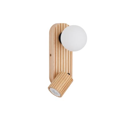 Brilagi - Stenska točkovna svetilka MODERN WOOD 1xG9/5W/230V + 1xGU10/8W gumijast les