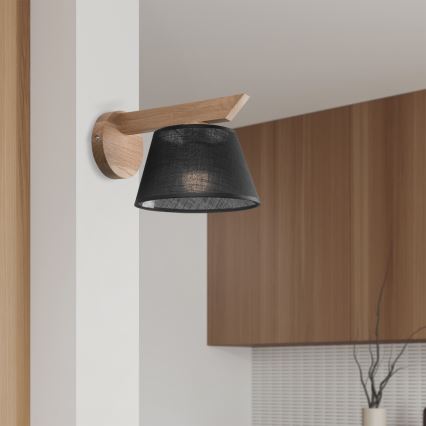 Brilagi - Stenska svetilka ANTHONY 1xE14/40W/230V hrast/črna