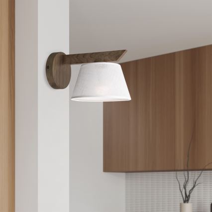 Brilagi - Stenska svetilka ANTHONY 1xE14/40W/230V hrast oreh/bela