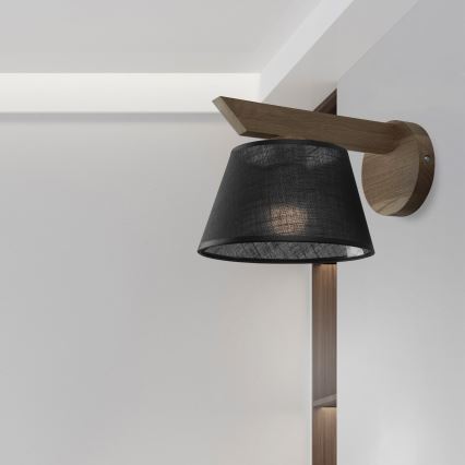 Brilagi - Stenska svetilka ANTHONY 1xE14/40W/230V hrast oreh/črna