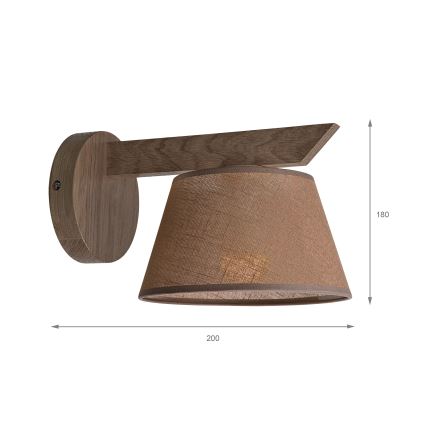 Brilagi - Stenska svetilka ANTHONY 1xE14/40W/230V hrast oreh/rjava