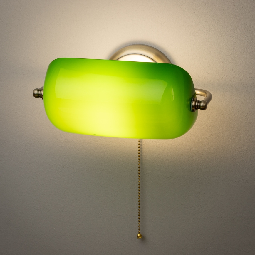 Brilagi - Stenska svetilka BANK OFFICE 1xE27/60W/230V medena/zelena