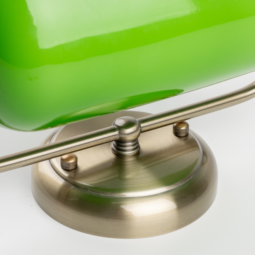 Brilagi - Stenska svetilka BANK OFFICE 1xE27/60W/230V medena/zelena