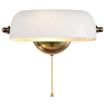 Brilagi - Stenska svetilka BANK OFFICE 1xE27/60W/230V medenina/bela