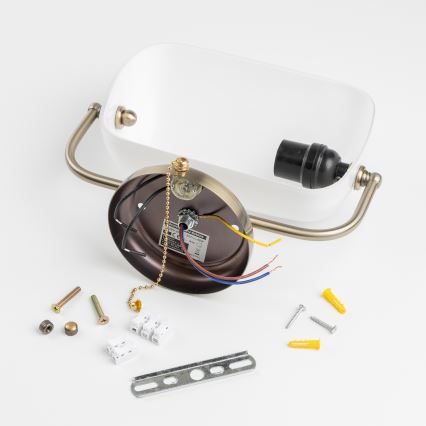 Brilagi - Stenska svetilka BANK OFFICE 1xE27/60W/230V medenina/bela