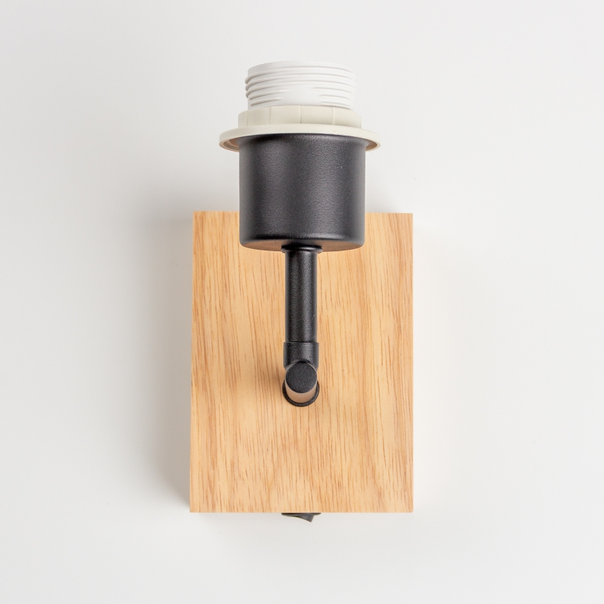 Brilagi - Otroška stenska svetilka BOBO WOOD 1xE27/25W/230V hrast/črna/bela/rožnata/baletke