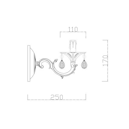 Brilagi - Stenska svetilka CLASSIC 1xE14/60W/230V krem barva/patina