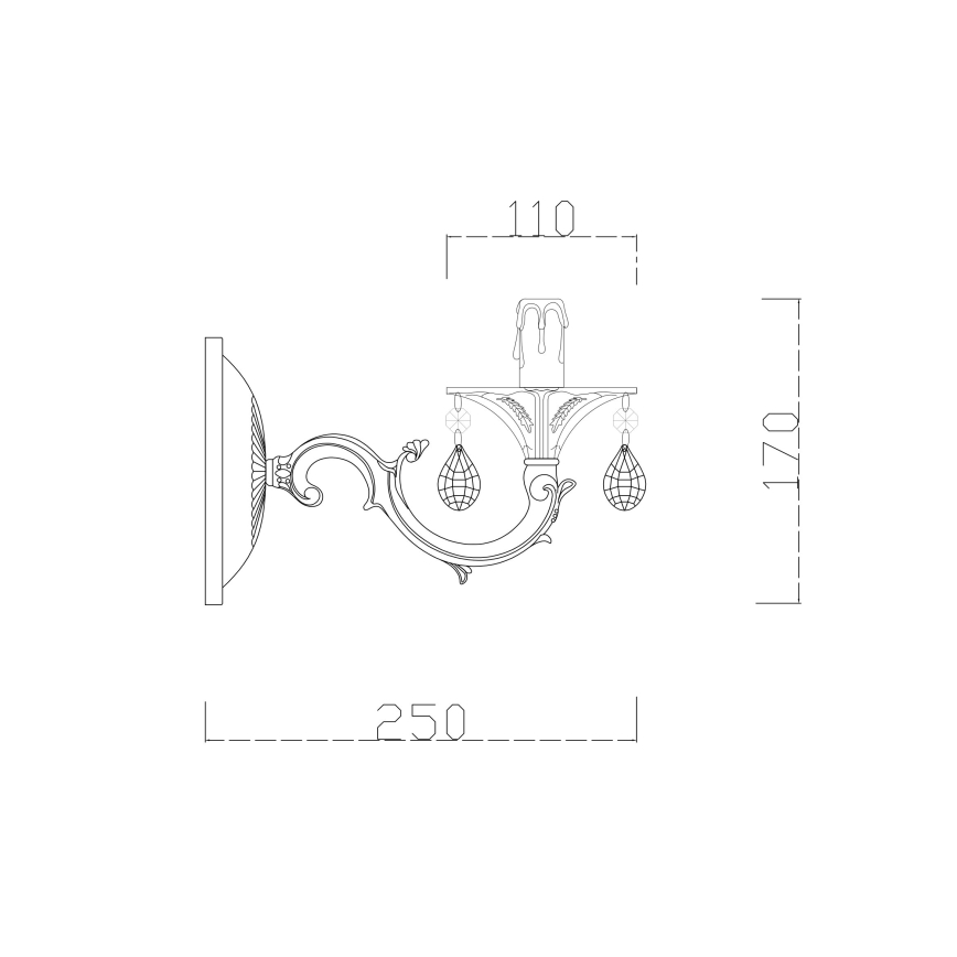 Brilagi - Stenska svetilka CLASSIC 1xE14/60W/230V krem barva/patina