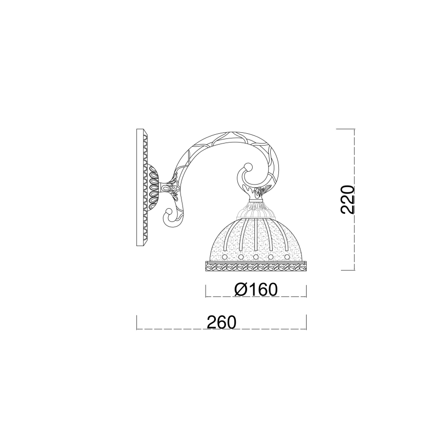 Brilagi - Stenska svetilka CLASSIC 1xE27/60W/230V medenina