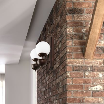 Brilagi - Stenska svetilka COTTAGE 2xG9/40W/230V bukev/bela