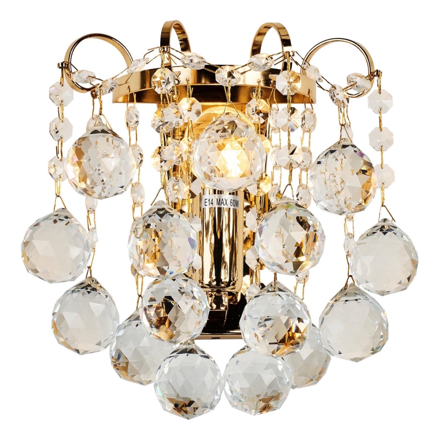 Brilagi - Stenska svetilka CRYSTAL 1xE14/60W/230V zlata