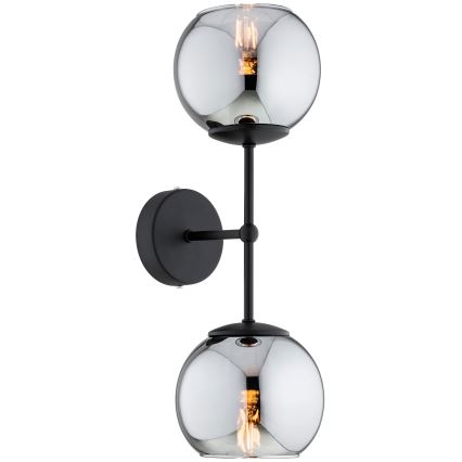 Brilagi - Stenska svetilka DIOR 2xE27/60W/230V črna/dimno siva